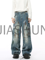 100% Cotton Heavy Wash Dirty Washed Jeans