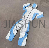 Color Block Patchwork Nylon Windbreaker Set