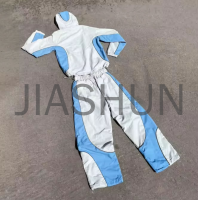 Color Block Patchwork Nylon Windbreaker Set