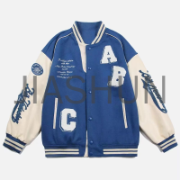 Leather Sleeve Varsity Jacket with 3D Chenille Embroidery