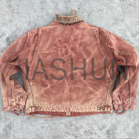 Vintage Canvas Wash Denim Patchwork Work Jacket
