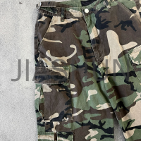 Camo Distressed Baggy Cargo Shorts with Raw Hem