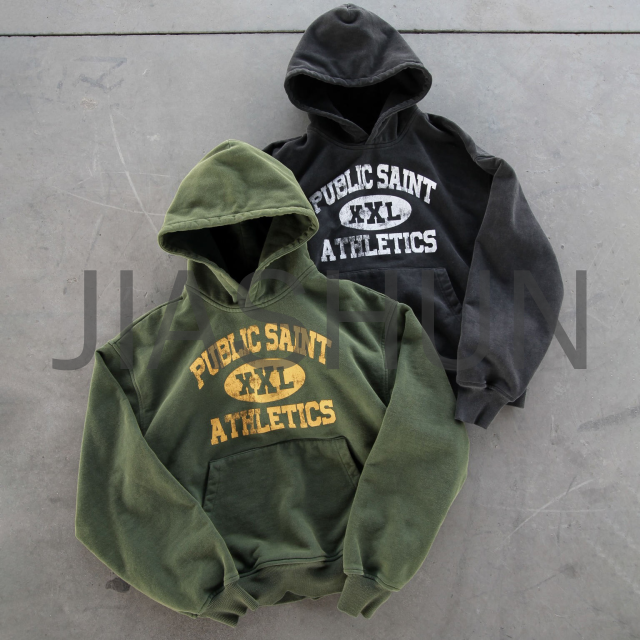 500 gsm Acid Wash Distressed Drop Shoulder Oversized Hoodie
