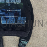 Acid Wash Sun Faded Graphic Hoodie with Screen Print