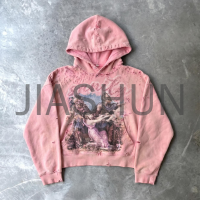 Acid Wash Sun-Faded Heavyweight Hoodie with DTG Print