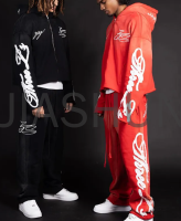 Thick Cotton Sunfaded Patched Set with Printed Embroidery