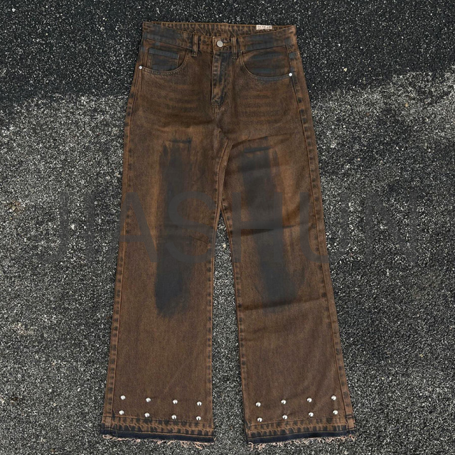 High Street Washed Vintage Look Straight Jeans
