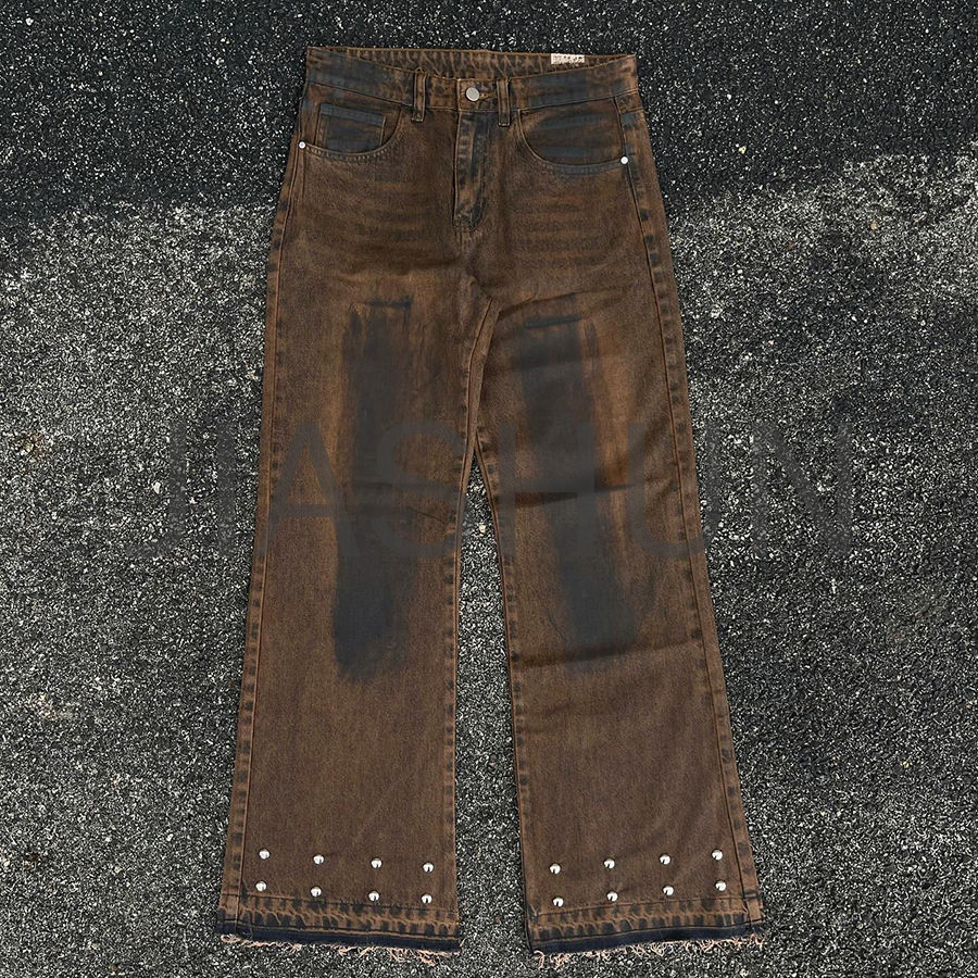 High Street Washed Vintage Look Straight Jeans