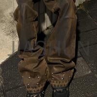 High Street Washed Vintage Look Straight Jeans