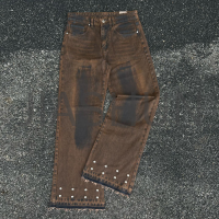 High Street Washed Vintage Look Straight Jeans