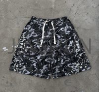 Oversized Camo Rhinestone Cargo Shorts