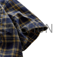 Oversized Cropped Blue-Yellow Plaid Patchwork Button-Front Shirt
