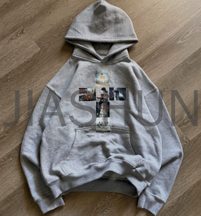 Acid Wash Heavyweight Oversized Pullover Hoodie with DTG Print