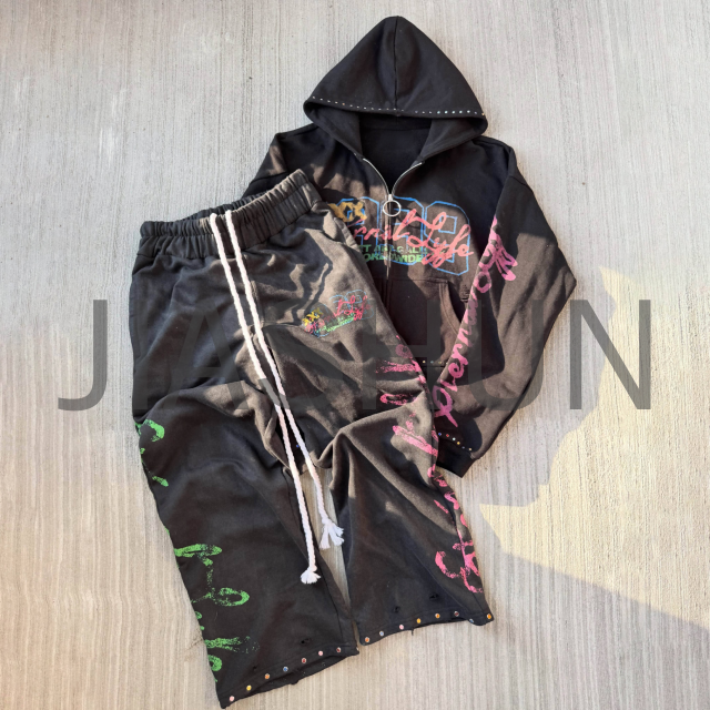Custom Hoodie Set · Vintage wash · DTG print