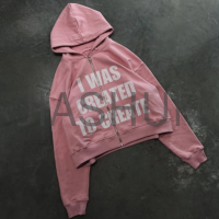 Vintage Wash Heavyweight Oversized Zipper Hoodie with DTG Print