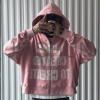 Vintage Wash Heavyweight Oversized Zipper Hoodie with DTG Print