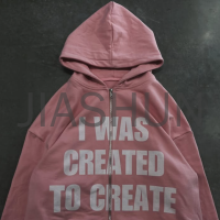 Vintage Wash Heavyweight Oversized Zipper Hoodie with DTG Print