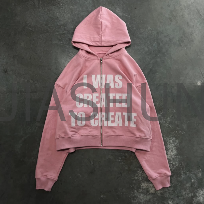 Vintage Wash Heavyweight Oversized Zipper Hoodie with DTG Print