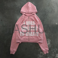 Vintage Wash Heavyweight Oversized Zipper Hoodie with DTG Print