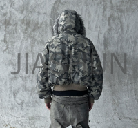Custom Camo Zip-Up Streetwear Jacket