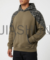 Distressed Marbled Camo Patchwork Hoodie