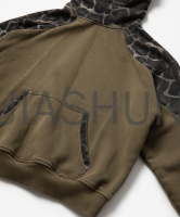 Distressed Marbled Camo Patchwork Hoodie
