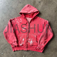 Men's 100% Cotton Acid Wash Zipper Hoodies