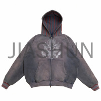 Full‑Zip Vintage Washed Hoodie