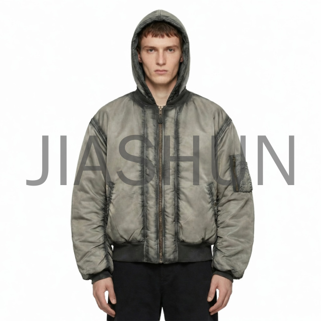 Hooded Padded Bomber Jacket