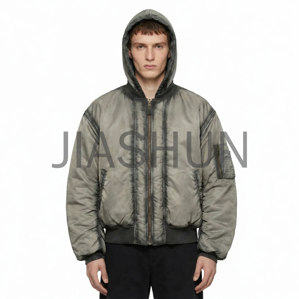 Hooded Padded Bomber Jacket