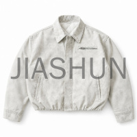 Cropped Quilted‑Lined Washed Work Bomber Jacket