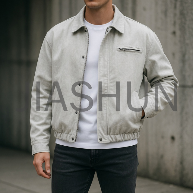 Cropped Quilted‑Lined Washed Work Bomber Jacket