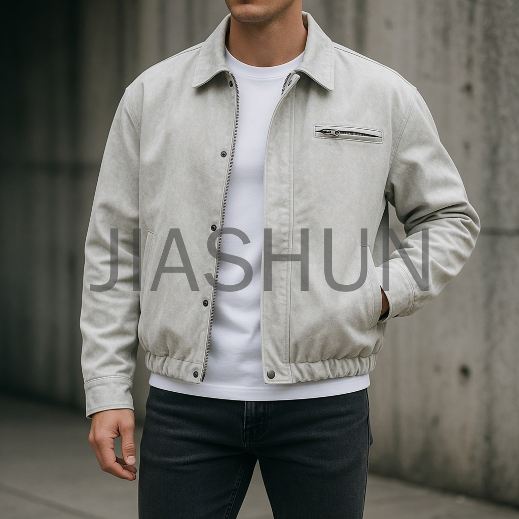 Cropped Quilted‑Lined Washed Work Bomber Jacket