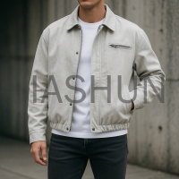 Cropped Quilted‑Lined Washed Work Bomber Jacket