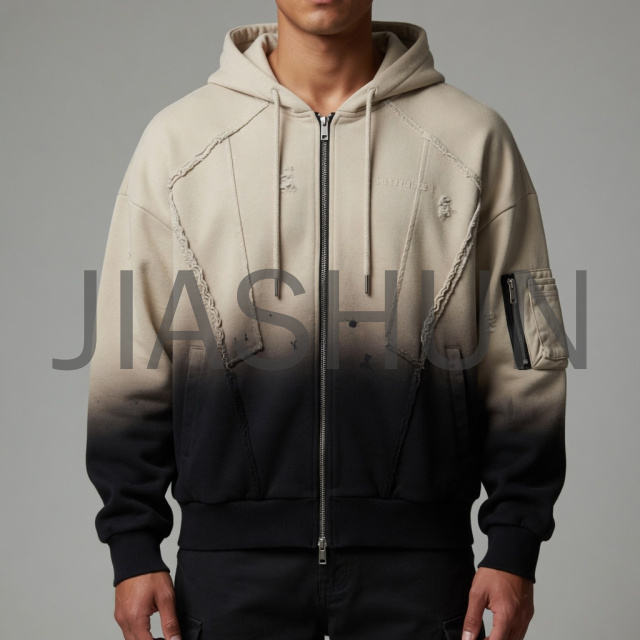 Gradient Vintage Wash Zip Up Hoodie