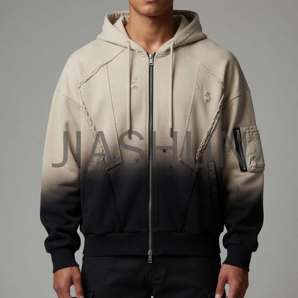 Gradient Vintage Wash Zip Up Hoodie