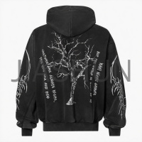Oversized Tree Graphic Full‑Zip Hoodie
