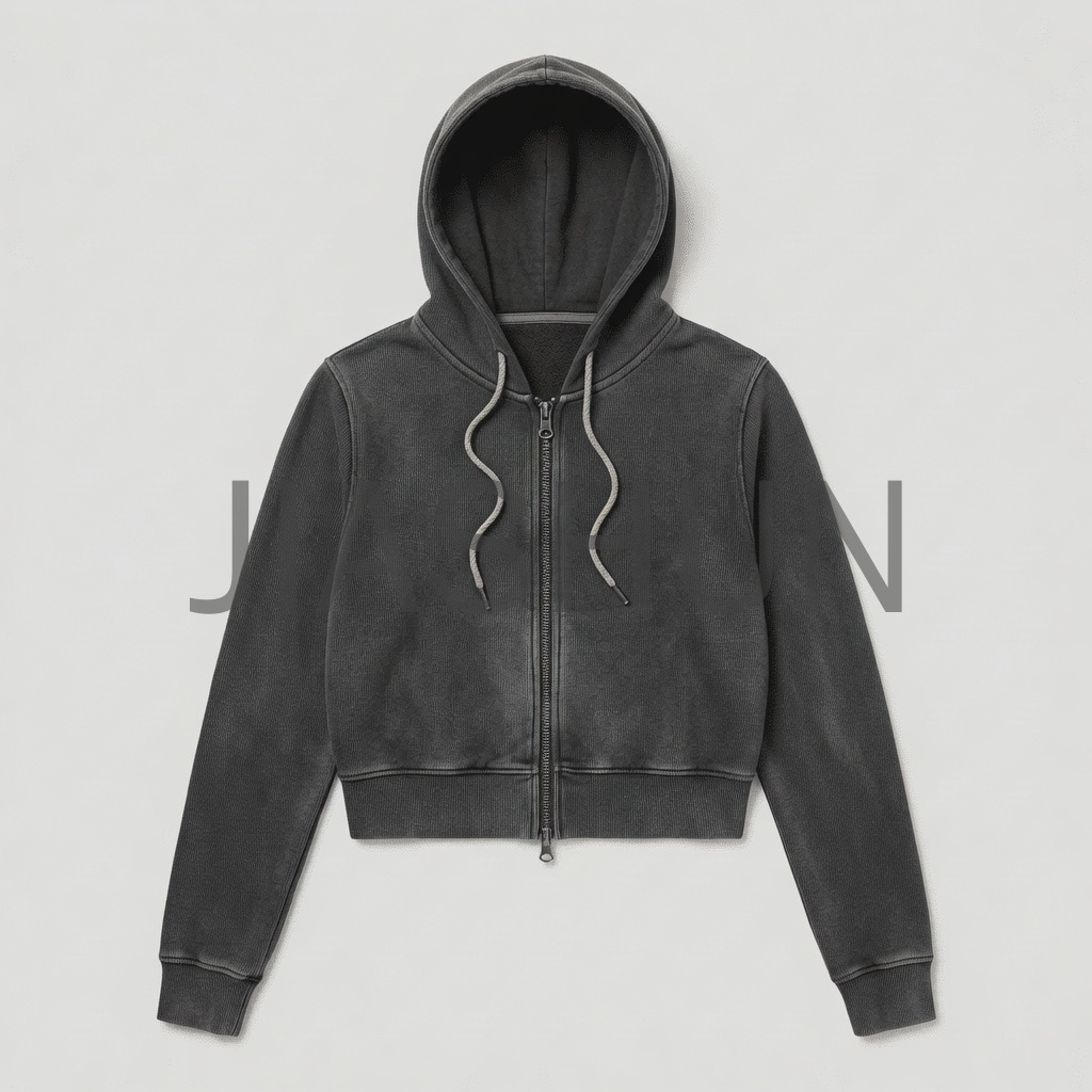Custom Crop Vintage Hoodie · 500 gsm