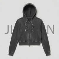 Custom Crop Vintage Hoodie · 500 gsm