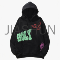 Oversized Multi‑Color Letter Graphic Pullover Hoodie