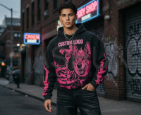 Custom Wolf Graphic Oversized Hoodie