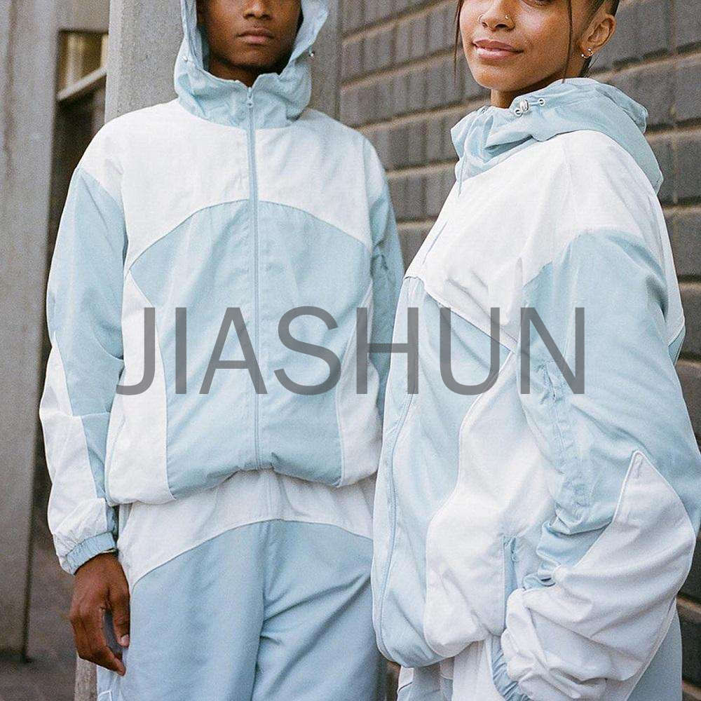 Custom Hooded Color-block Windbreaker · 390 gsm