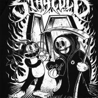 Dark Arts Vintage Cartoon Hoodie Devil & Reaper Back Graphic Black