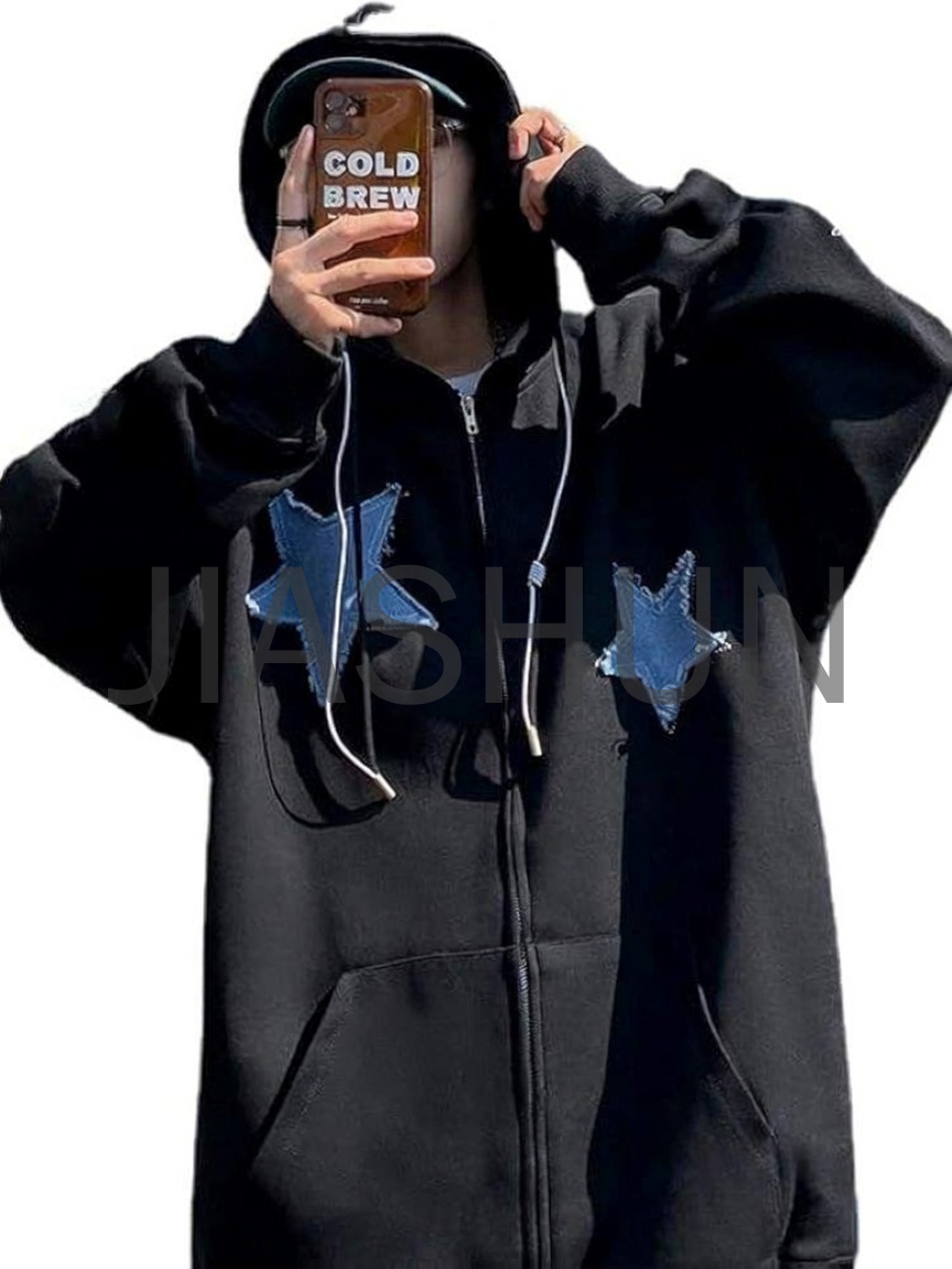 Custom Oversized Hooded Denim Jacket · 360 gsm