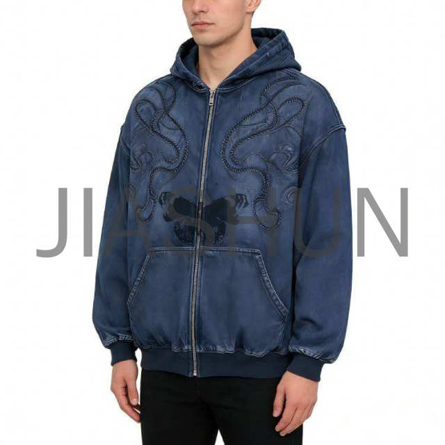Custom Oversized Vintage Streetwear Jacket · Embroidery