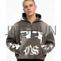 Custom Oversized Hooded Streetwear Jacket · 350 gsm · Vintage wash