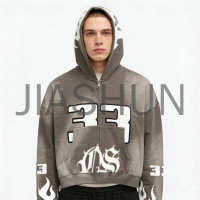 Custom Oversized Hooded Streetwear Jacket · 350 gsm · Vintage wash