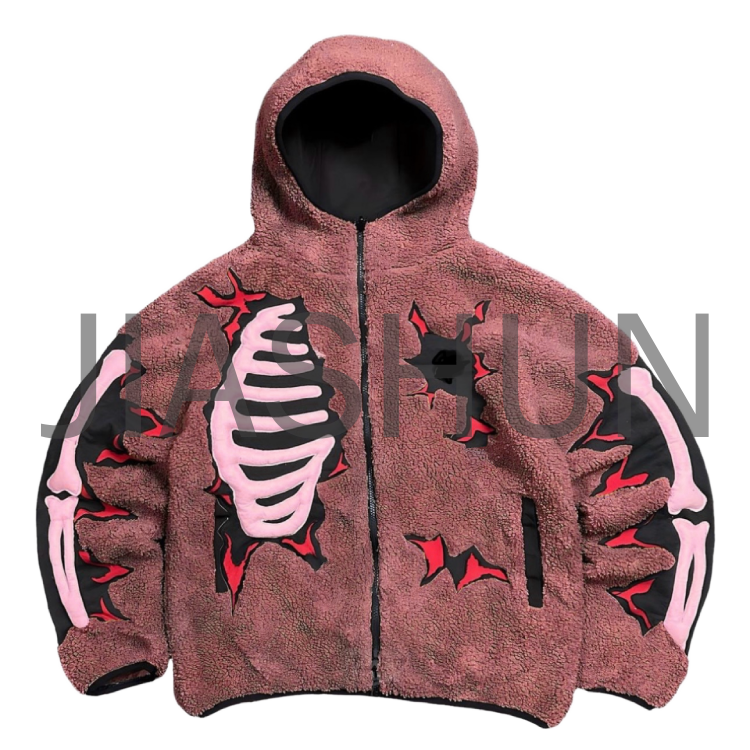 Custom Oversized Hooded Streetwear Jacket · 340 gsm · Puff print