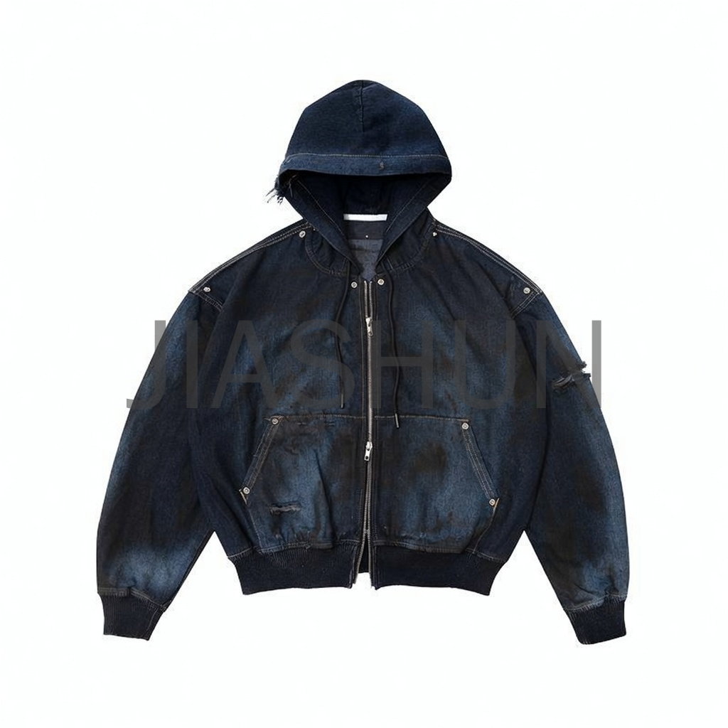 Custom Oversized Vintage Denim Jacket · 360 gsm