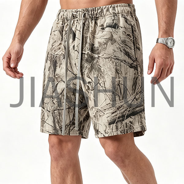 New Arrival Camo Men Elastic Drawstring Casual Sports Shorts